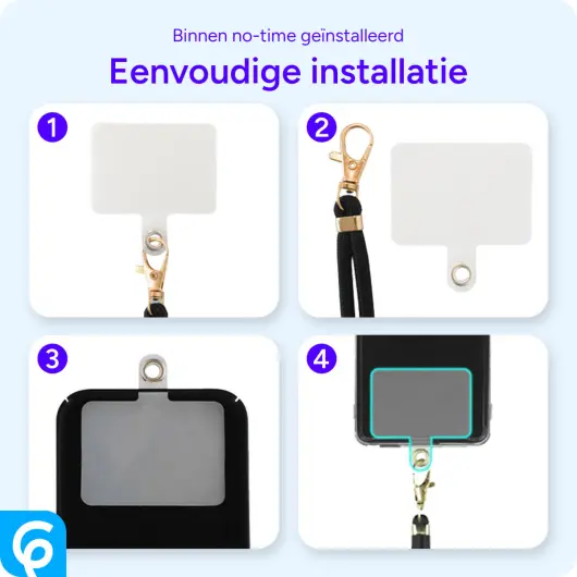 Universeel Telefoon Koord - Verstelbare Smartphone Ketting Goud afbeelding 6