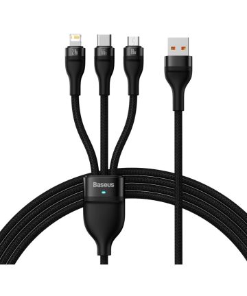 Baseus Flash Serie 3-in-1 USB naar Lightning/USB-C/MicroUSB Kabel 1.2M Kabels