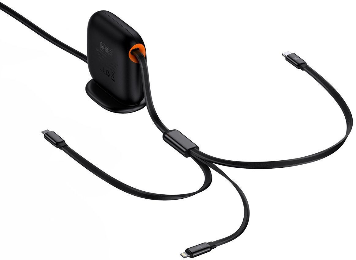 Baseus USB-C naar Lightning/USB-C/Micro USB Kabel 100W PD 1.7M zwart afbeelding 10