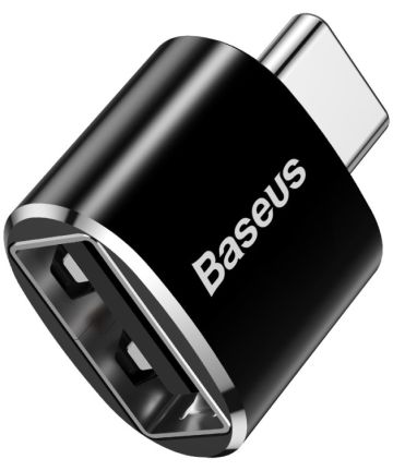 Baseus Mini USB-C naar USB-A Adapter Converter 2.4A Zwart Kabels