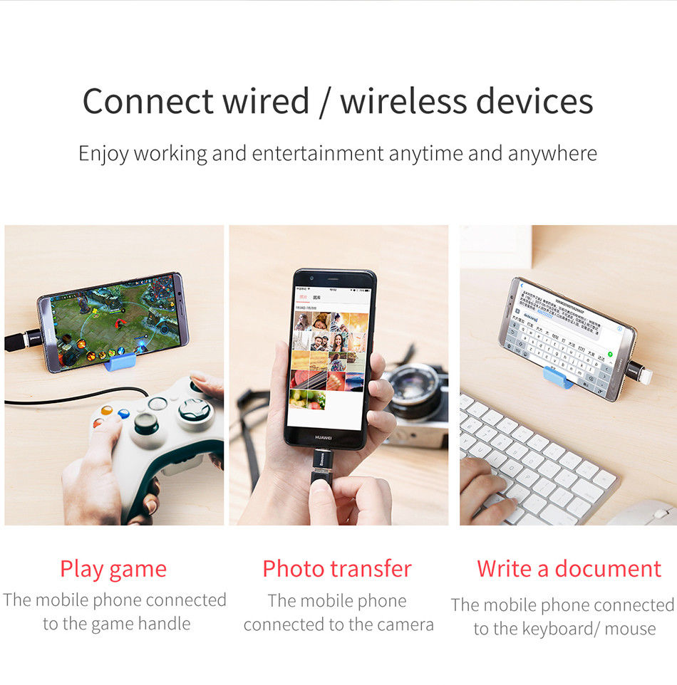 Baseus Mini USB-C naar USB-A Adapter Converter 2.4A Zwart afbeelding 6