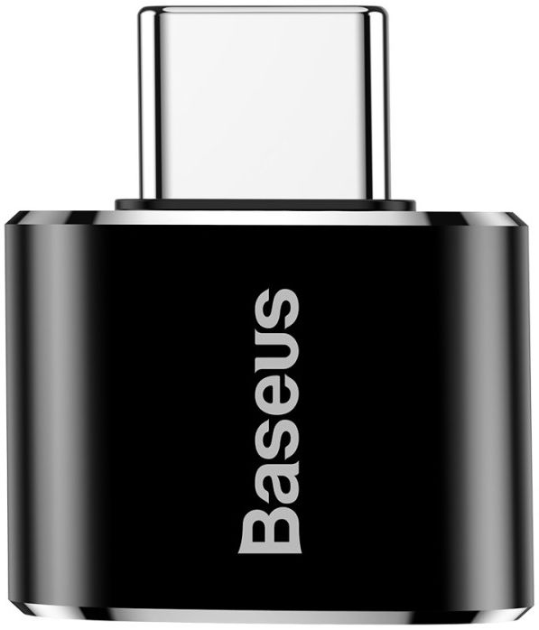 Baseus Mini USB-C naar USB-A Adapter Converter 2.4A Zwart afbeelding 2