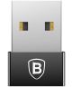 Baseus Mini USB-A naar USB-C Adapter Converter 2.4A Zwart