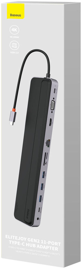 Baseus USB-C Hub naar 3x USB 3.0/USB-C PD/RJ45/VGA/TF/SD.3.5MM afbeelding 11