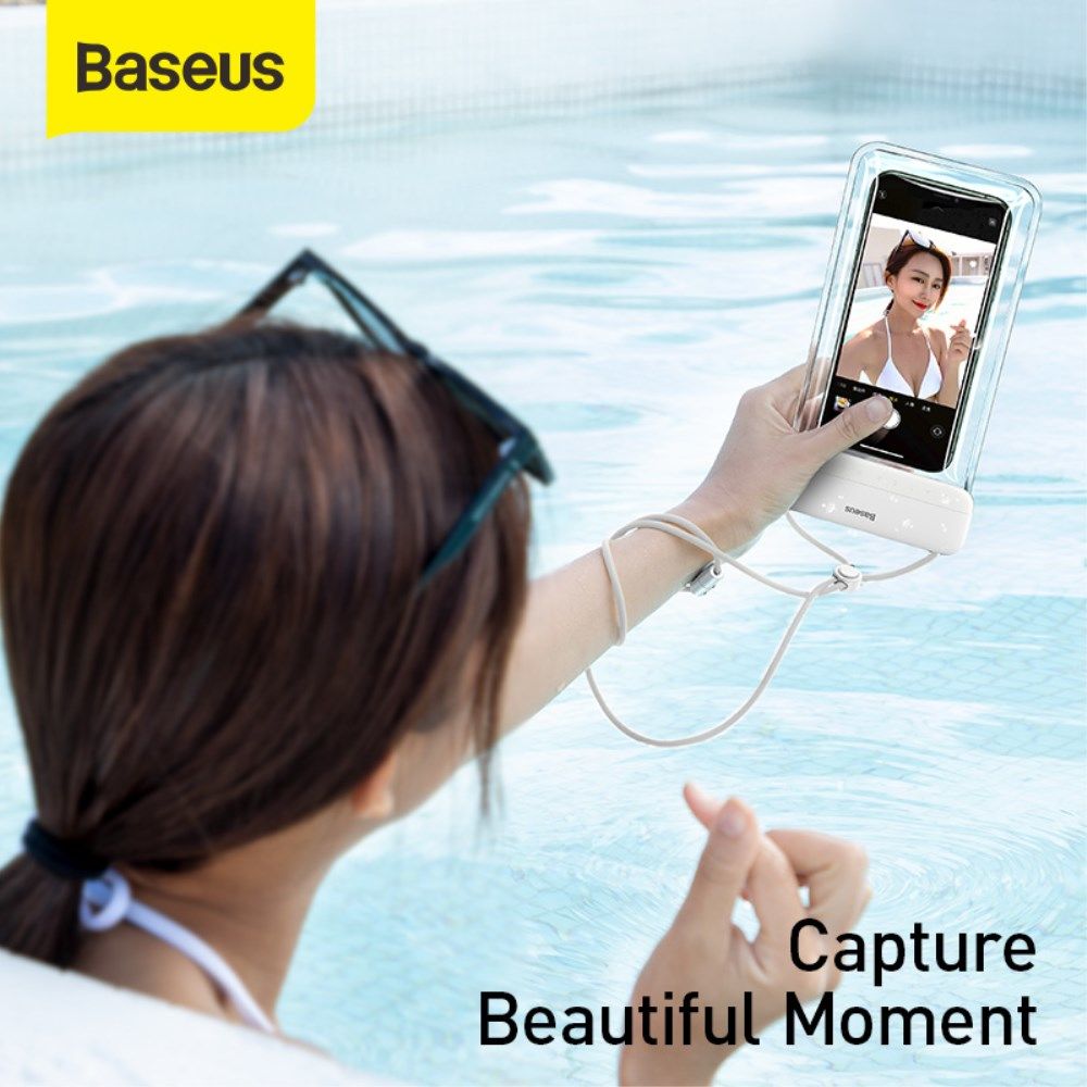 Baseus Waterdicht Telefoonhoesje voor Smartphones tot 7.2 Inch Wit afbeelding 5