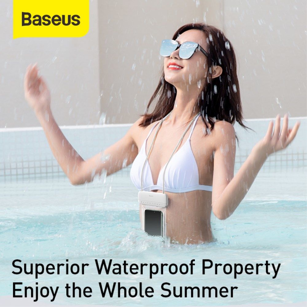 Baseus Waterdicht Telefoonhoesje voor Smartphones tot 7.2 Inch Wit afbeelding 7
