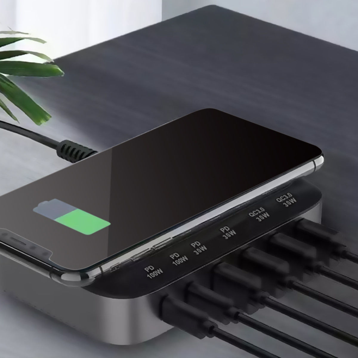 4smarts 7in1 GaN Oplaadstation 100W Snellader met QI Opladen Zwart afbeelding 11