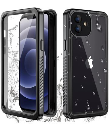 SBG Apple iPhone 12 Waterdicht Hoesje Schokbestendig Transparant/Zwart Hoesjes