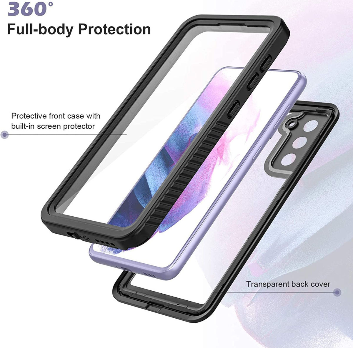 SBG Samsung Galaxy S21 Waterdicht Hoesje Schokbestendig Zwart afbeelding 8