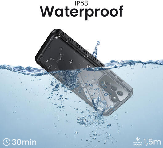 SBG Samsung Galaxy S21 Waterdicht Hoesje Schokbestendig Zwart afbeelding 2