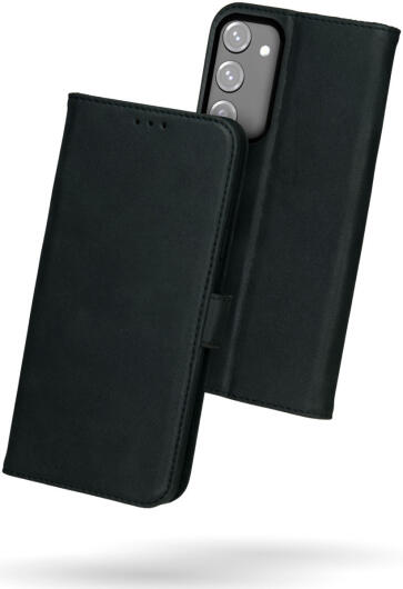 Rosso Deluxe Samsung Galaxy S23 Hoesje Echt Leer Book Case Zwart afbeelding 8