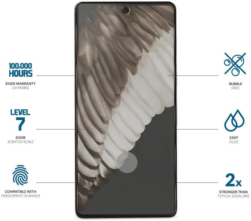 Eiger Google Pixel 7 Pro Tempered Glass Case Friendly Gebogen afbeelding 3