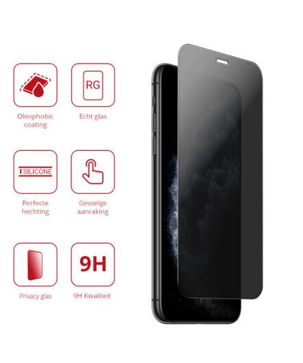 Rosso Apple iPhone 11 Pro 9H Tempered Glass Screen Protector Privacy afbeelding 3