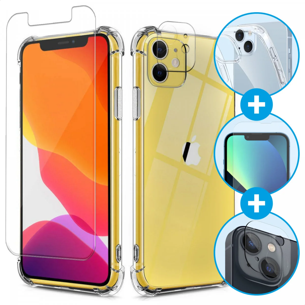 Apple iPhone 11 Hoesje + Screen Protector + Camera Protector afbeelding 1