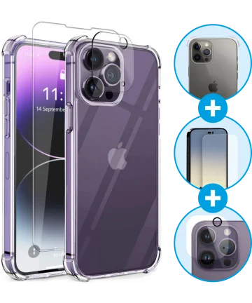 Apple iPhone 14 Pro Max Hoesje + Screen Protector + Camera Protector Hoesjes