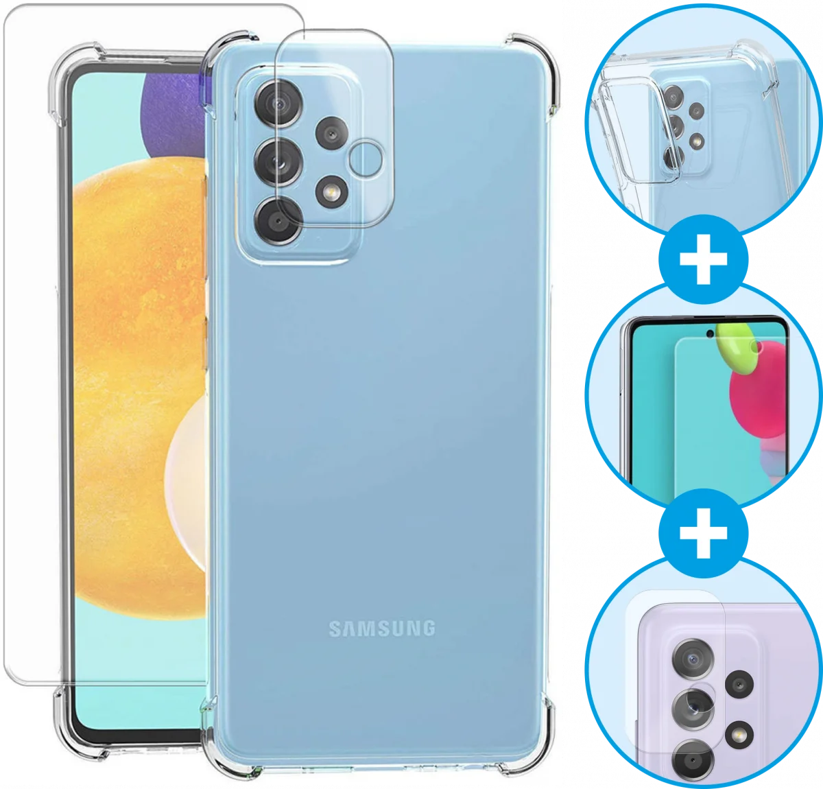 Samsung Galaxy A52 / A52s Hoesje + Screen Protector + Camera Protector afbeelding 1