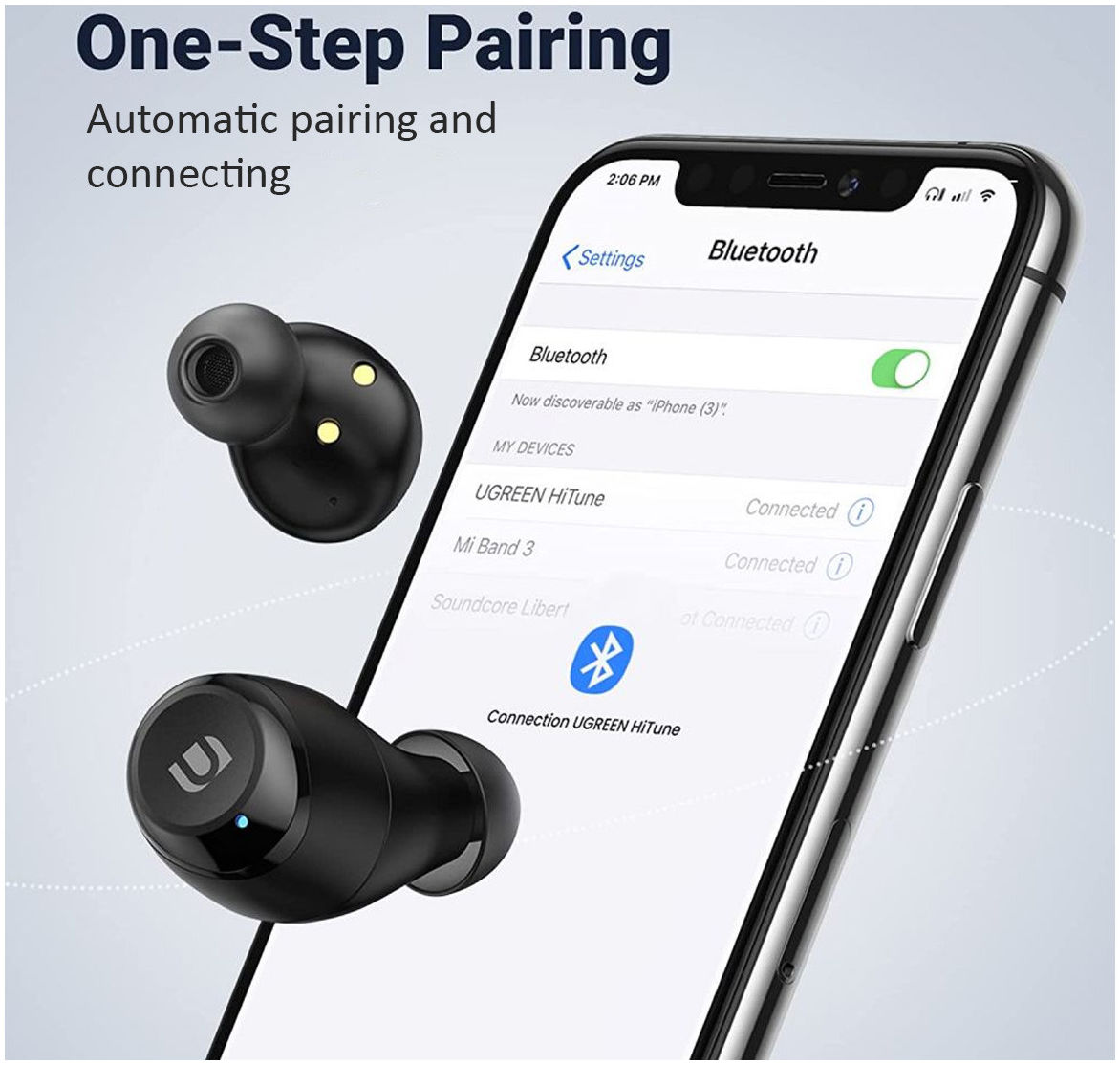 UGREEN HiTune True Wireless Stereo Bluetooth 5.0 Earbuds Zwart afbeelding 10
