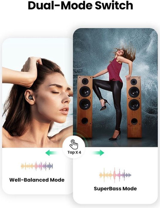 UGREEN HiTune True Wireless Stereo Bluetooth 5.0 Earbuds Zwart afbeelding 6