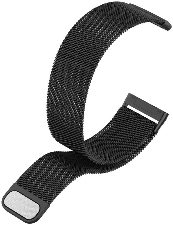 Fitbit Versa 3 / Sense Bandje - Milanese Staal Magneetsluiting - Zwart afbeelding 2