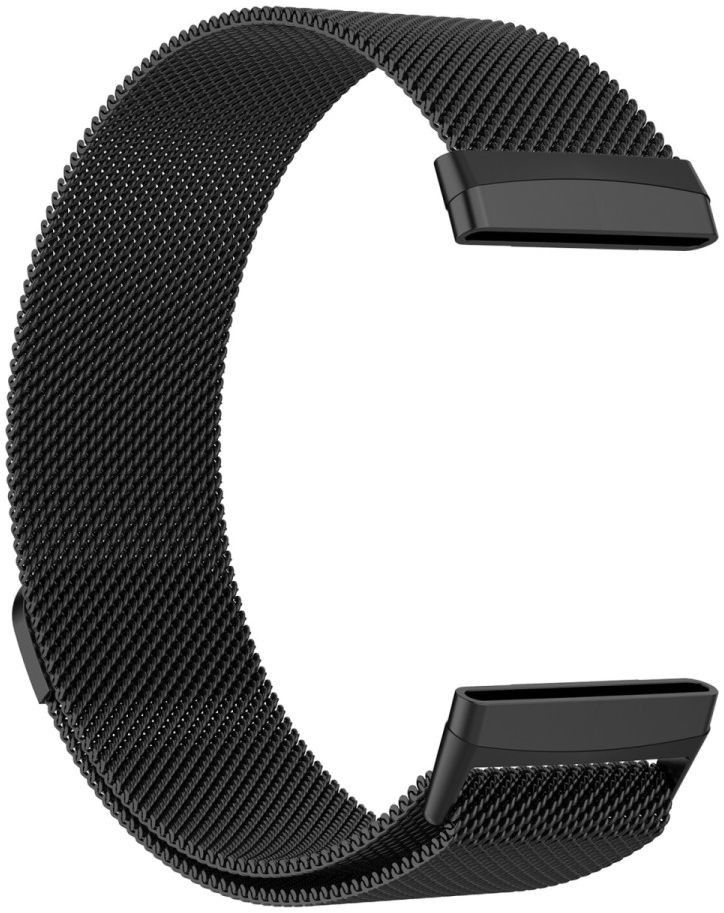 Fitbit Versa 3 / Sense Bandje - Milanese Staal Magneetsluiting - Zwart afbeelding 3