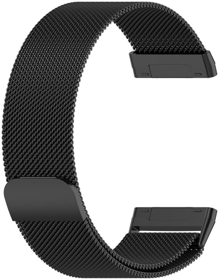 Fitbit Versa 3 / Sense Bandje - Milanese Staal Magneetsluiting - Zwart afbeelding 4