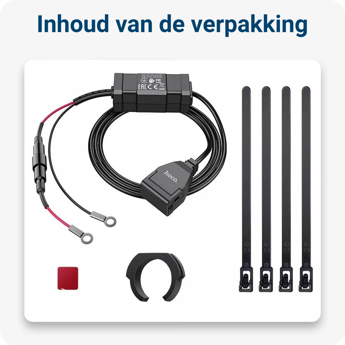 Hoco 12W USB-A Telefoon Oplader voor Motor Waterdicht 2.4A Zwart afbeelding 7