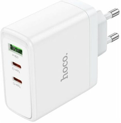 Hoco N30 Trio 65W Power Adapter USB-C / USB Snellader + 100W Kabel Wit afbeelding 1