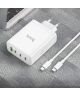 Hoco 100W GaN Adapter Power Delivery Snellader + USB-C Kabel 1M Wit