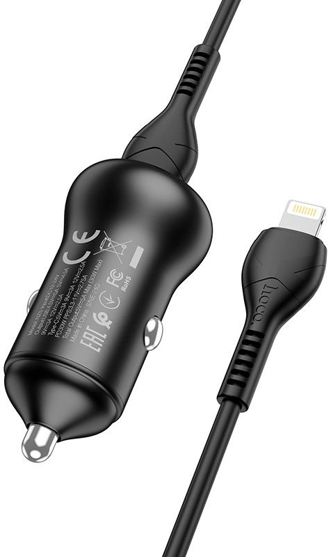Hoco 5A Auto Snellader 30W PD en QC + USB-C naar Lightning Kabel 1M afbeelding 7