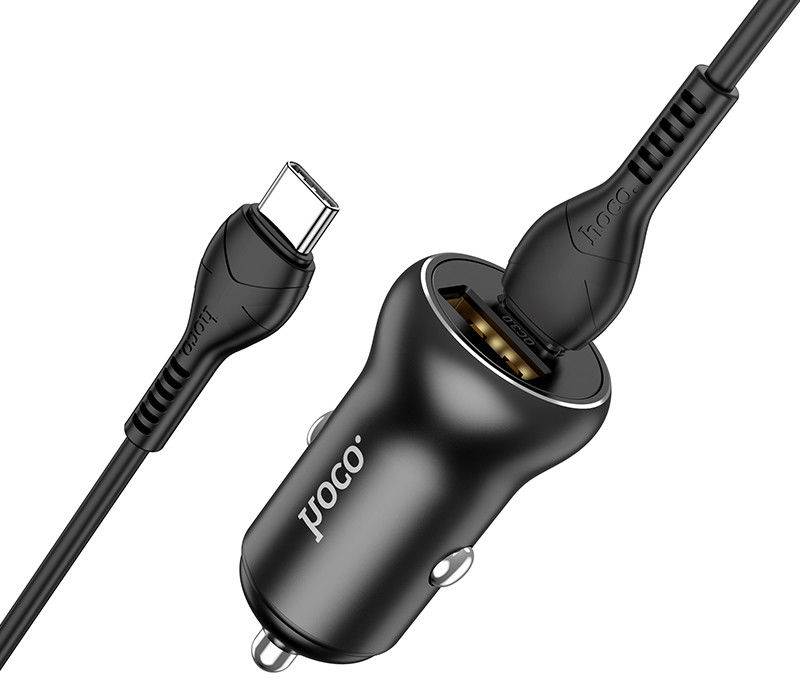 Hoco 5A Auto Snellader 30W PD en QC + USB-C Kabel 1M afbeelding 6