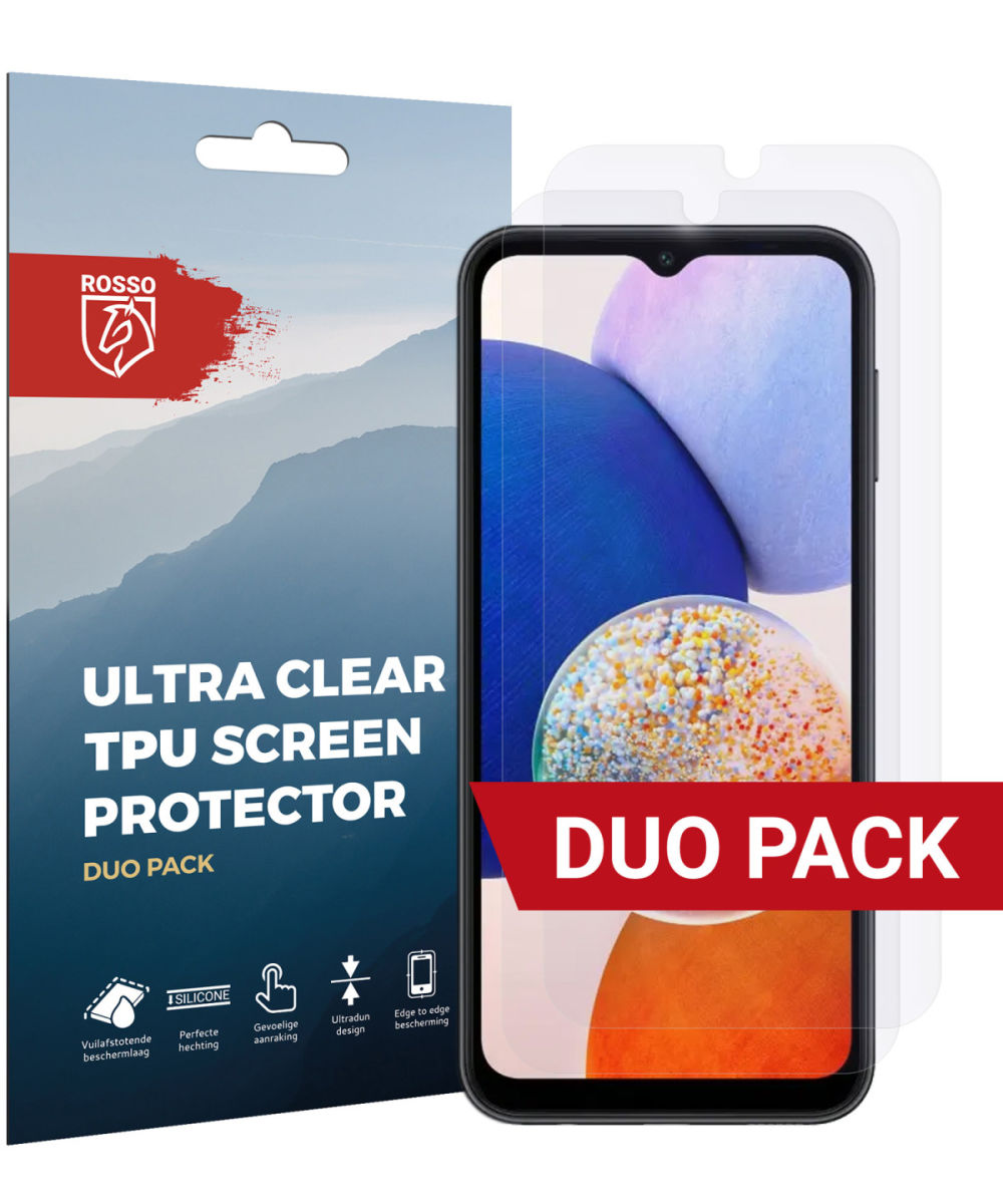 Rosso Samsung Galaxy A14 5G Ultra Clear Screen Protector Duo Pack afbeelding 1