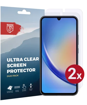 Rosso Samsung Galaxy A34 Ultra Clear Screen Protector Duo Pack Screen Protectors
