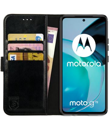 Rosso Element Motorola Moto G72 Hoesje Book Cover Wallet Zwart Hoesjes