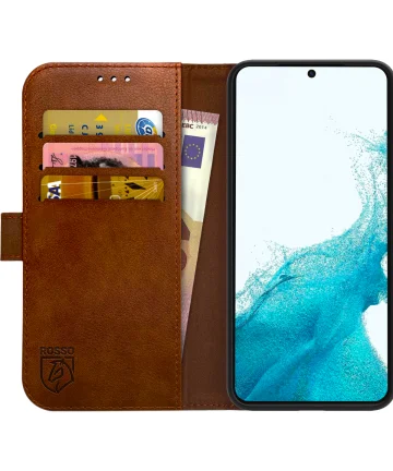Rosso Element Samsung Galaxy S23 Hoesje Book Cover Wallet Bruin Hoesjes
