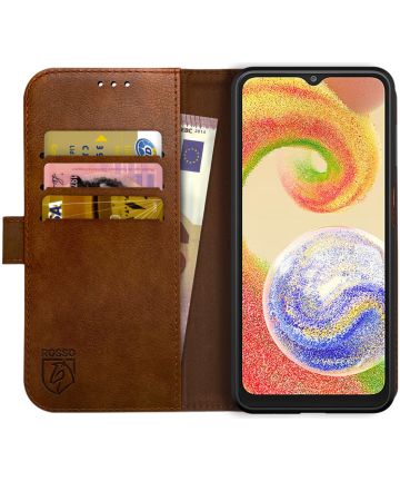 Rosso Element Samsung Galaxy A04 Hoesje Book Cover Wallet Bruin Hoesjes