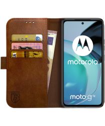Rosso Element Motorola Moto G72 Hoesje Book Cover Wallet Bruin