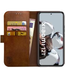 Rosso Element Xiaomi 12T / 12T Pro Hoesje Book Cover Wallet Bruin