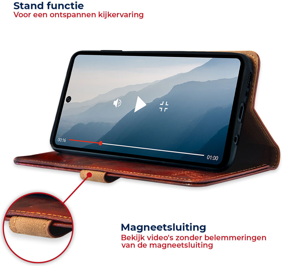 Rosso Element Xiaomi 12T / 12T Pro Hoesje Book Cover Wallet Bruin afbeelding 3