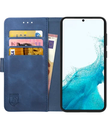 Rosso Element Samsung Galaxy S23 Hoesje Book Cover Wallet Blauw Hoesjes