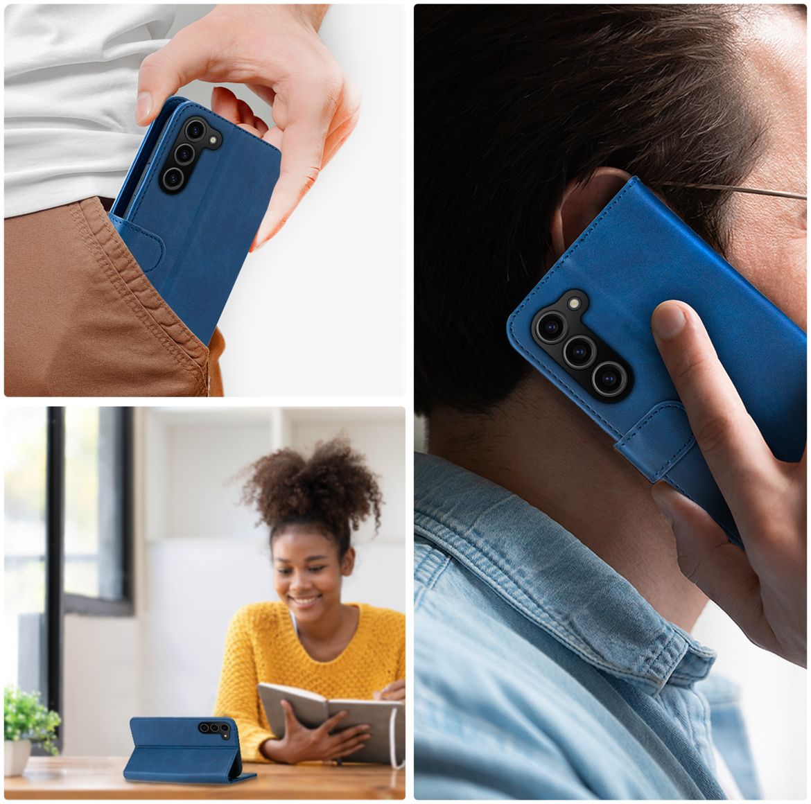 Rosso Element Samsung Galaxy S23 Hoesje Book Cover Wallet Blauw afbeelding 5