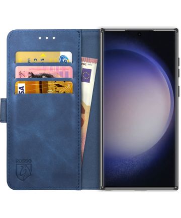 Rosso Element Samsung Galaxy S23 Ultra Hoesje Book Cover Wallet Blauw Hoesjes