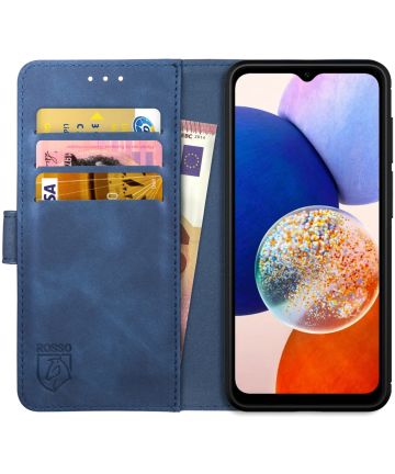 Rosso Element Samsung Galaxy A14 Hoesje Book Cover Wallet Blauw Hoesjes