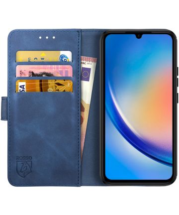 Rosso Element Samsung Galaxy A34 Hoesje Book Cover Wallet Blauw Hoesjes