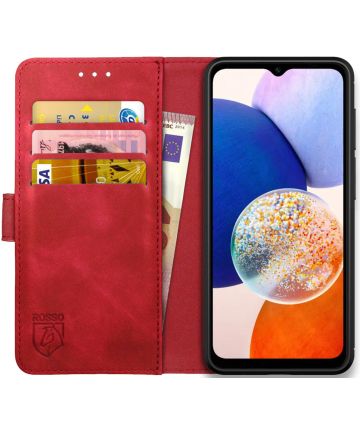 Rosso Element Samsung Galaxy A14 Hoesje Book Cover Wallet Rood Hoesjes