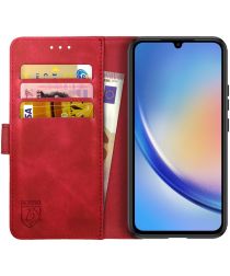 Rosso Element Samsung Galaxy A34 Hoesje Book Cover Wallet Rood