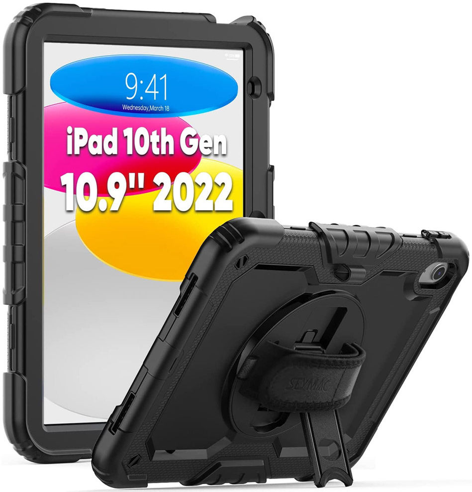 liberaal Beweging bedrijf Apple iPad 10.9 (2022) Hoes met Screen Protector en Handriem Zwart |  GSMpunt.nl