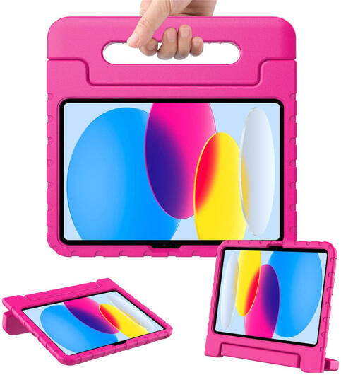 Apple iPad 11 (2025) / 10.9 (2022) Kinder Tablethoes met Handvat Roze afbeelding 2