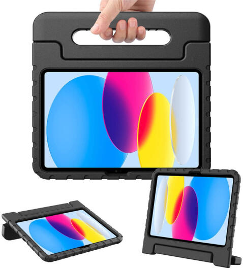 Apple iPad 11 (2025) / 10.9 (2022) Kinder Tablethoes met Handvat Zwart afbeelding 2