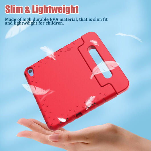 Apple iPad 11 (2025) / 10.9 (2022) Kinder Tablethoes met Handvat Rood afbeelding 9