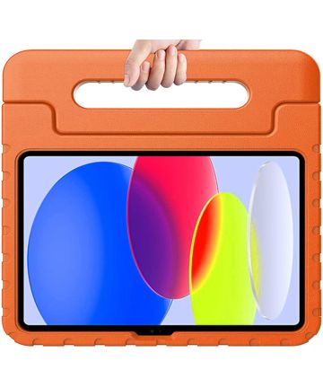 Apple iPad 10.9 (2022) Kinder Tablethoes met Handvat Oranje Hoesjes